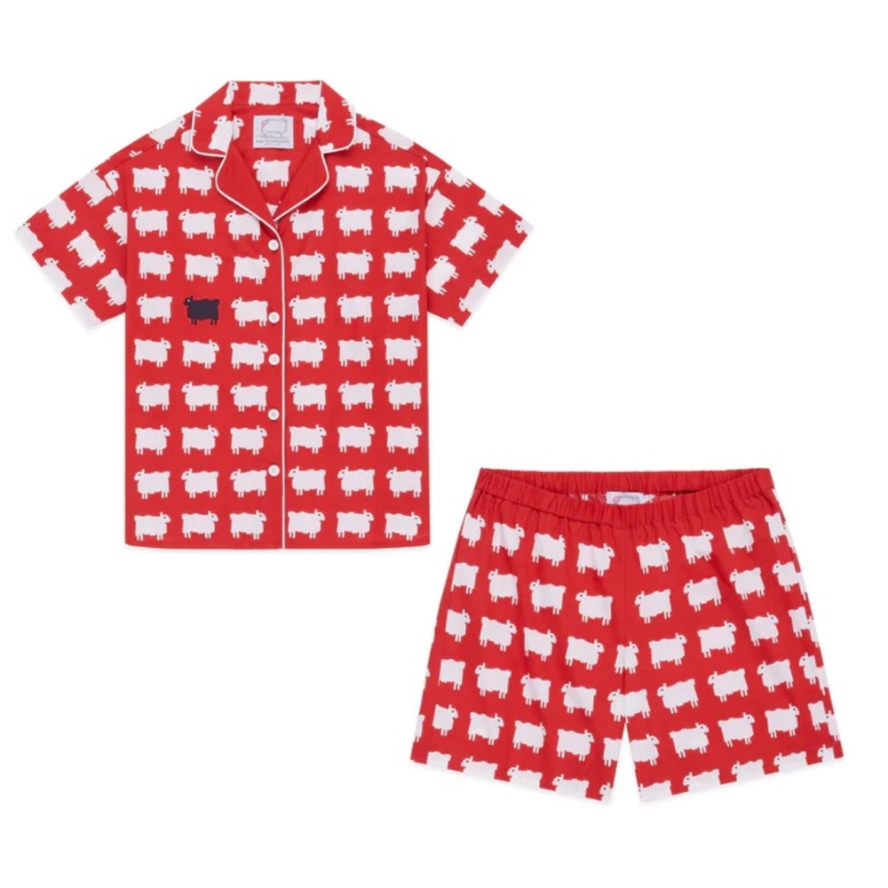 NWT Warm & Wonderful SHEEP PAJAMA SET Diana red Holiday gift 🐑 ❤️ Rare Valentine
